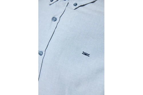 Funky Buddha Ανδρικό Πουκάμισο Basic (FBM014-001-05-SMOKE-BLUE-MEL)