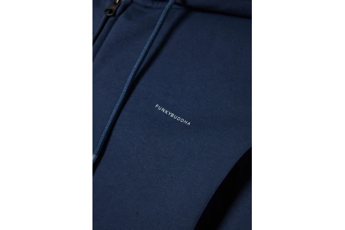 Funky Buddha Ανδρική Ζακέτα Φούτερ Με Κουκούλα (FBM014-001-06-NAVY)
