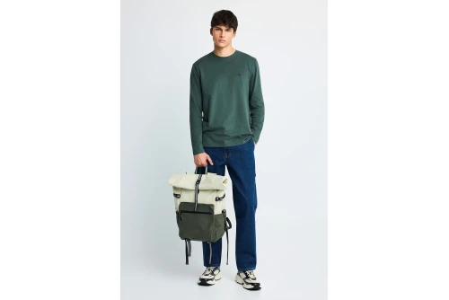 Funky Buddha Ανδρική Μπλούζα Με Μακρύ Μανίκι (FBM014-001-07-GREEN-STORM)