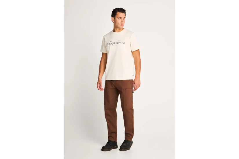 Funky Buddha Ανδρικό Κοντομάνικο T-Shirt Εκρού