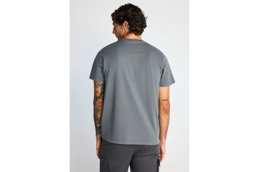 Funky Buddha Ανδρικό Κοντομάνικο T-Shirt Γκρι
