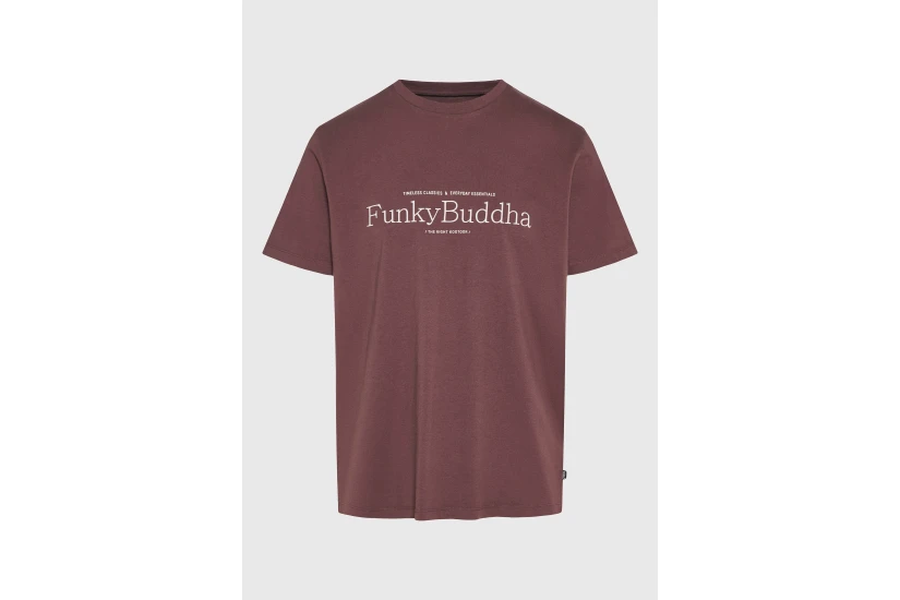 Funky Buddha Ανδρική Μπλούζα Με Κοντό Μανίκι Με Τύπωμα (FBM014-002-04-SHADOW-MAUVE)