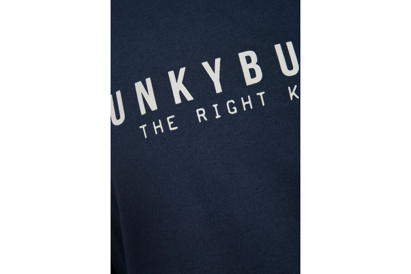 Funky Buddha Ανδρική Μακρυμάνικη Μπλούζα με Λαιμόκοψη Μπλε Σκούρο