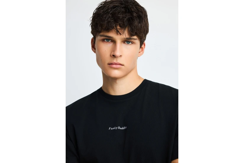 Funky Buddha Ανδρικό Κοντομάνικο T-Shirt Μαύρο