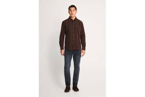 Funky Buddha Ανδρικό Πουκάμισο Basic (FBM014-003-05-ESPRESSO)