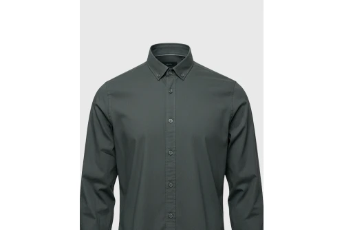 Funky Buddha Ανδρικό Πουκάμισο Basic (FBM014-003-05-GREEN-STORM)