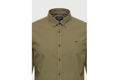 Funky Buddha Ανδρικό Πουκάμισο Καρό (FBM014-004-05-KHAKI)