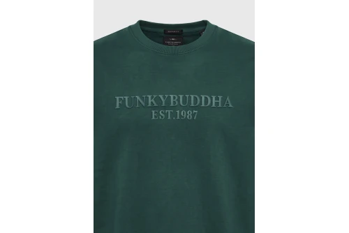 Funky Buddha Ανδρικό Φούτερ Με Λαιμόκοψη (FBM014-004-06-GREEN-STORM)