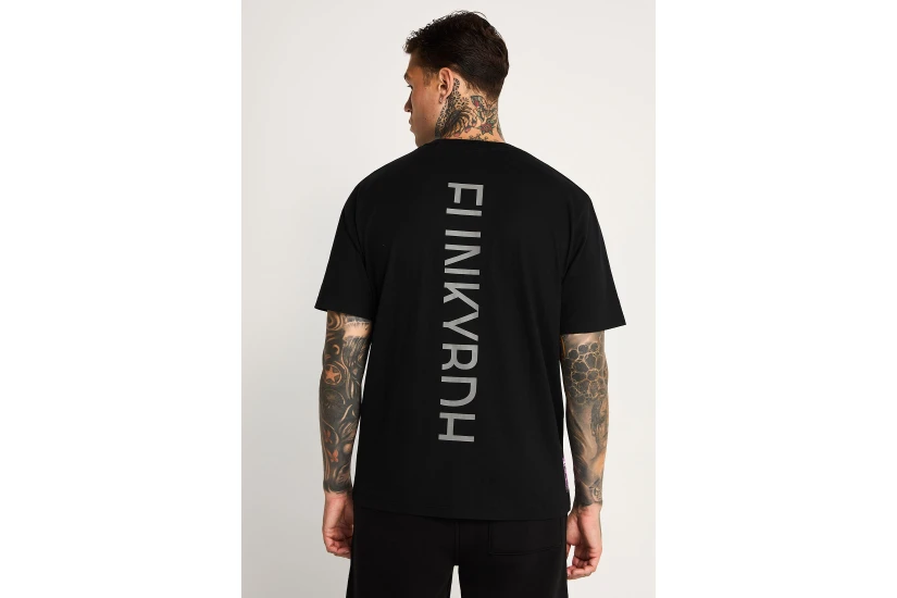 Funky Buddha Ανδρική Μπλούζα Με Κοντό Μανίκι Και Τύπωμα (FBM014-006-04-JET-BLACK)