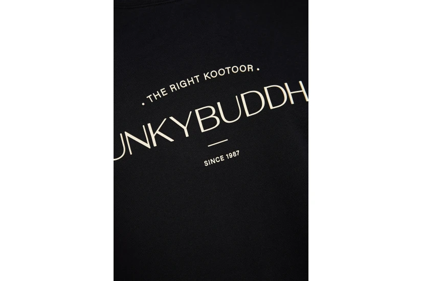 Funky Buddha Ανδρική Μακρυμάνικη Μπλούζα με Λαιμόκοψη Μαύρη