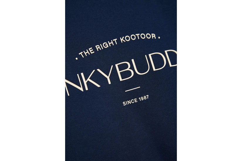 Funky Buddha Ανδρική Μακρυμάνικη Μπλούζα με Λαιμόκοψη Μπλε Σκούρο