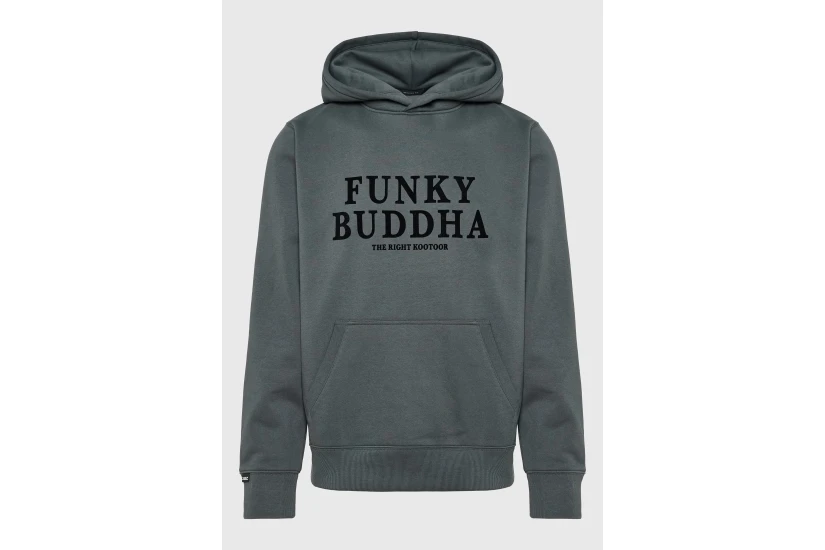 Funky Buddha Ανδρικό Φούτερ με Κουκούλα Πράσινο