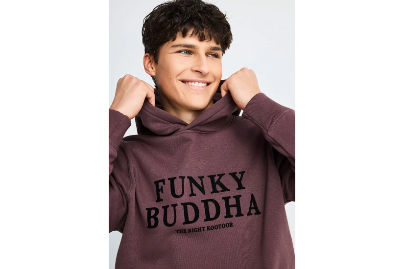 Funky Buddha Ανδρικό Φούτερ με Κουκούλα Σάπιο Μήλο