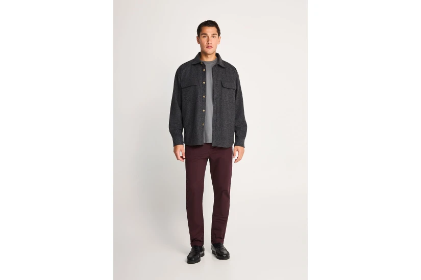 Funky Buddha Wool-Blend Utility Πουκάμισο Μακρυμάνικο Ανδρικό (FBM014-010-05-ANTHRACITE)
