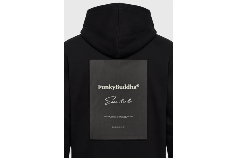 Funky Buddha Ανδρικό Φούτερ Με Κουκούλα (FBM014-011-06-BLACK)