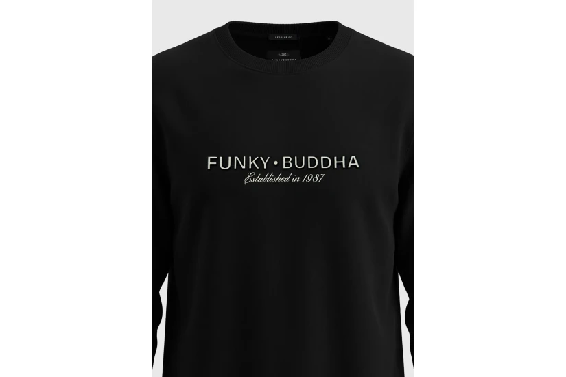 Funky Buddha Ανδρική Μακρυμάνικη Μπλούζα Μαύρη