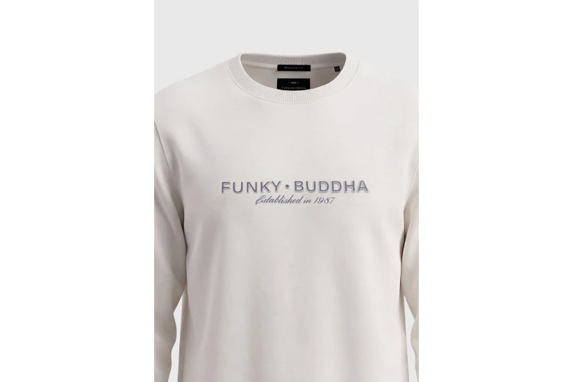 Funky Buddha Ανδρική Μακρυμάνικη Μπλούζα Λευκή