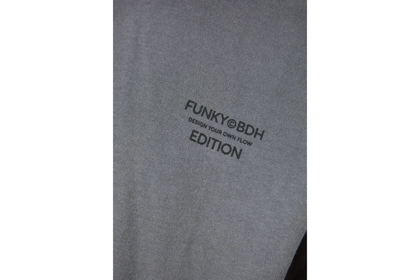 Funky Buddha Graphic Print Ανδρικό Φούτερ με Κουκούλα Γκρι