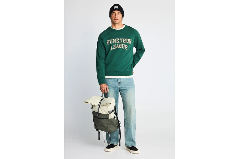Funky Buddha Ανδρικό Backpack Εκρού, Χακί