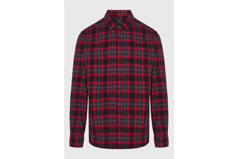 Funky Buddha Ανδρικό Πουκάμισο Καρό (FBM014-018-05-SCARLET-RED)
