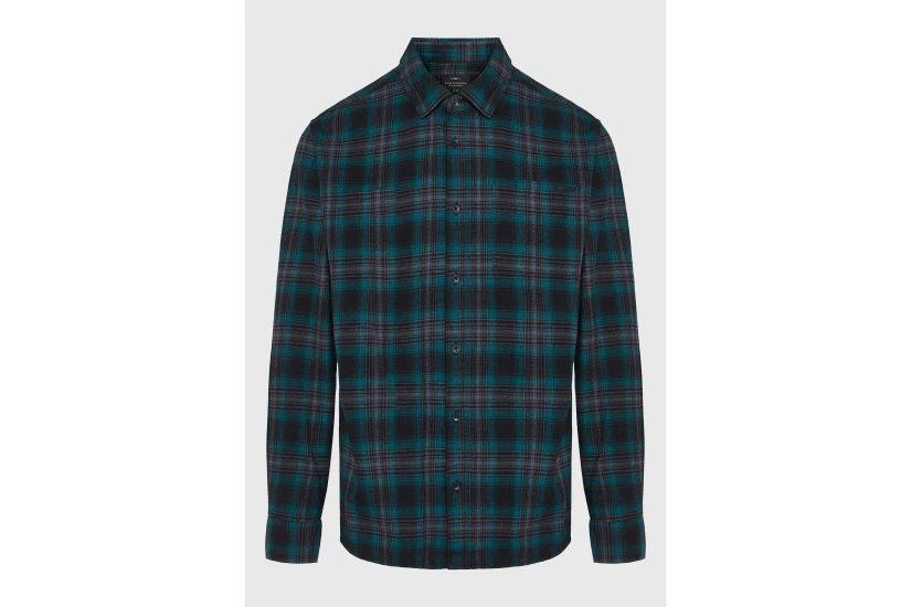 Funky Buddha Ανδρικό Πουκάμισο Καρό (FBM014-018-05-TEAL)
