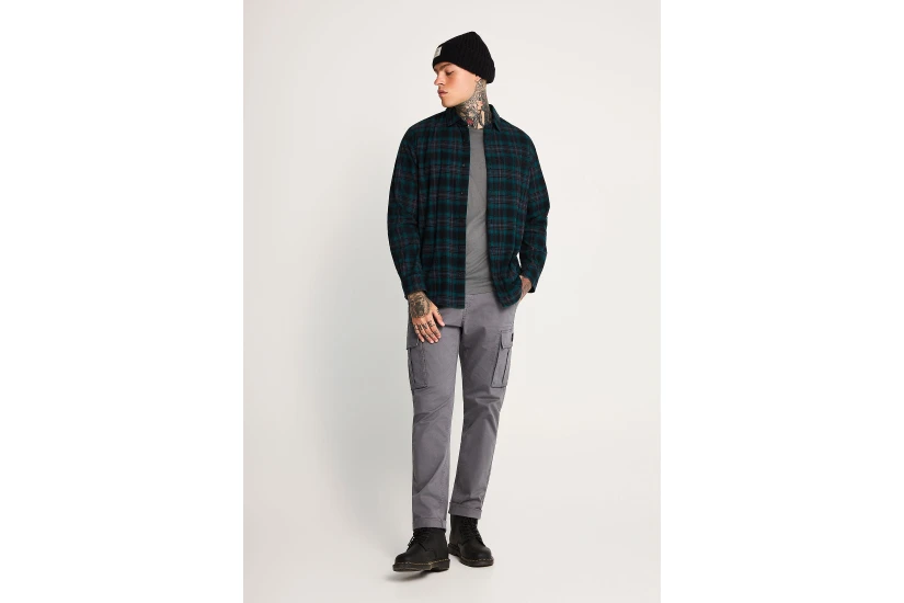 Funky Buddha Ανδρικό Πουκάμισο Καρό (FBM014-018-05-TEAL)