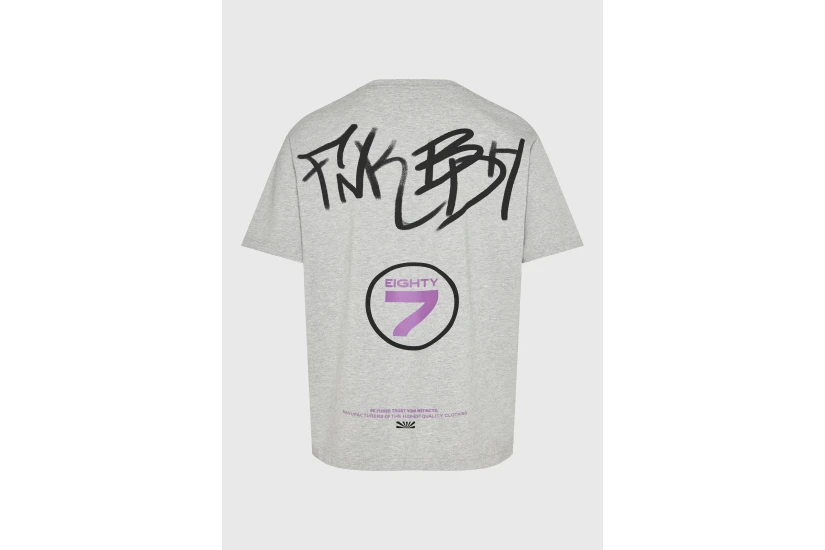 Funky Buddha Ανδρικό Κοντομάνικο T-Shirt Γκρι