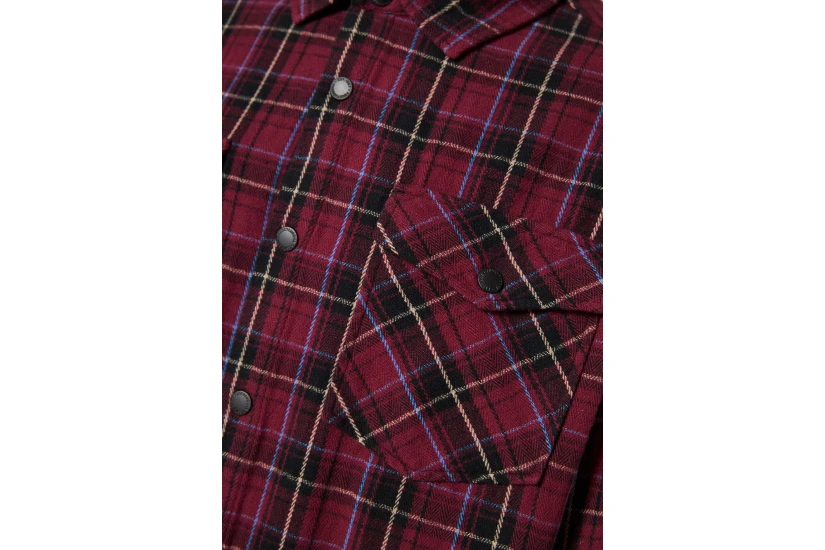 Funky Buddha Ανδρικό Πουκάμισο Καρό (FBM014-019-05-BURGUNDY)
