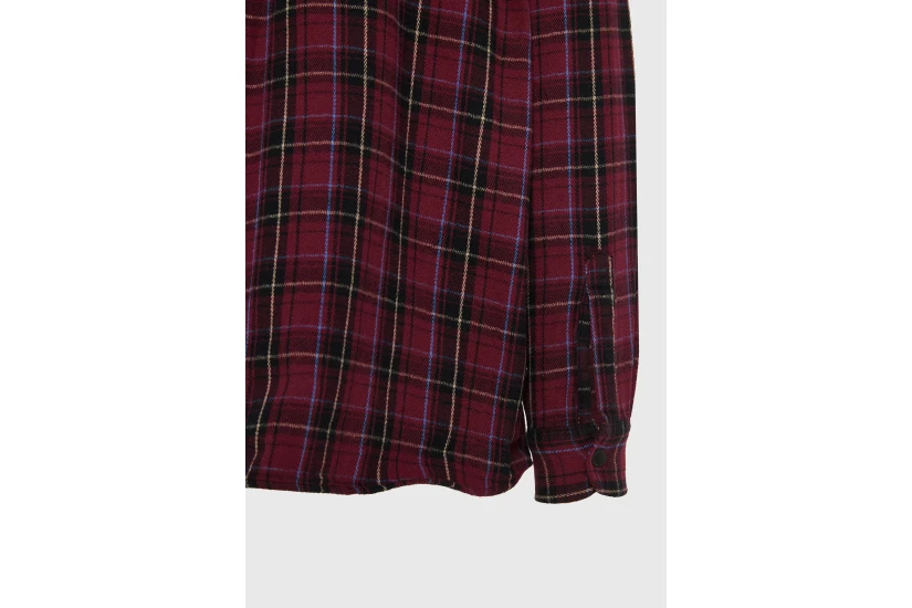 Funky Buddha Ανδρικό Πουκάμισο Καρό (FBM014-019-05-BURGUNDY)