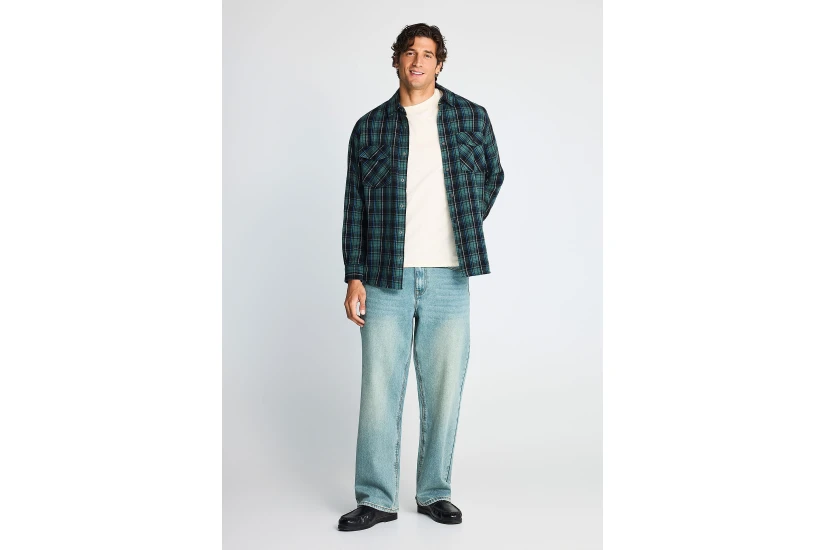 Funky Buddha Ανδρικό Πουκάμισο Καρό (FBM014-019-05-WINTER-MOSS)