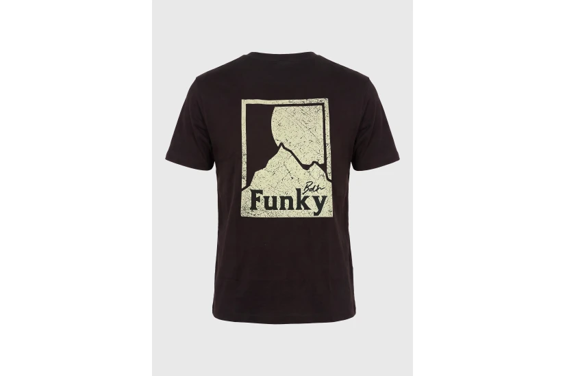 Funky Buddha Ανδρική Μπλούζα Με Κοντό Μανίκι Και Τύπωμα (FBM014-022-04-BITTER-CHOCOLATE)