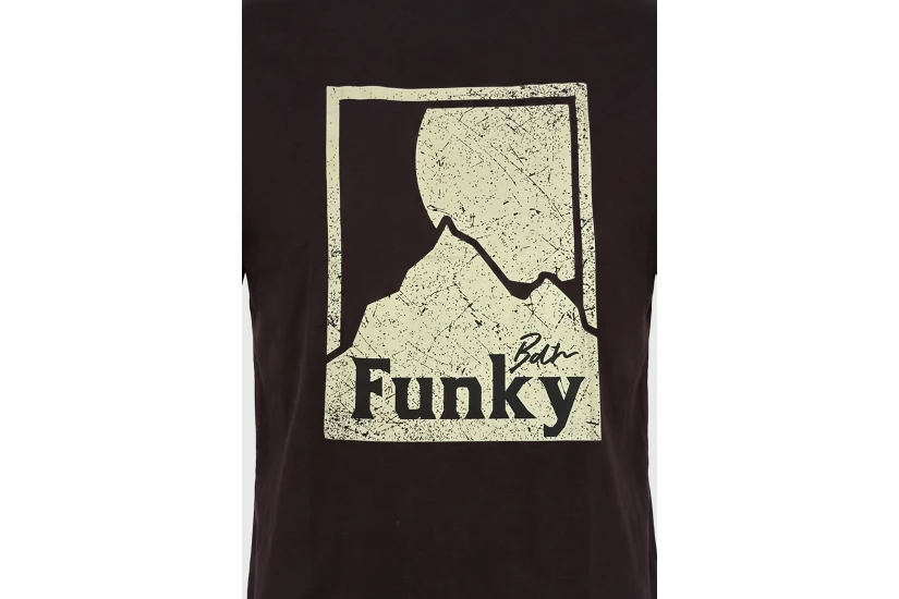 Funky Buddha Ανδρική Μπλούζα Με Κοντό Μανίκι Και Τύπωμα (FBM014-022-04-BITTER-CHOCOLATE)