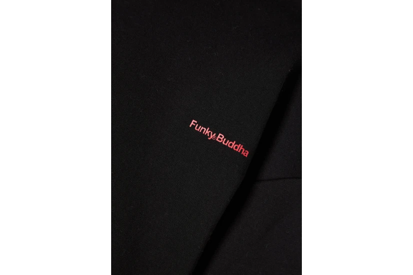 Funky Buddha Ανδρικό Φούτερ με Κουκούλα Μαύρο