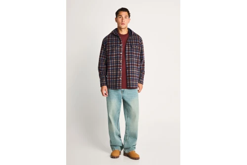 Funky Buddha Ανδρικό Πουκάμισο Καρό (FBM014-023-05-MIDNIGHT-BLUE)