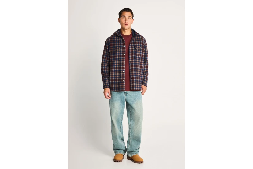 Funky Buddha Ανδρικό Πουκάμισο Καρό (FBM014-023-05-MIDNIGHT-BLUE)