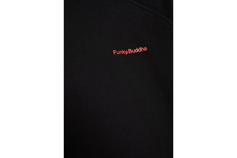 Funky Buddha Ανδρικό Φούτερ με Λαιμόκοψη Μαύρο