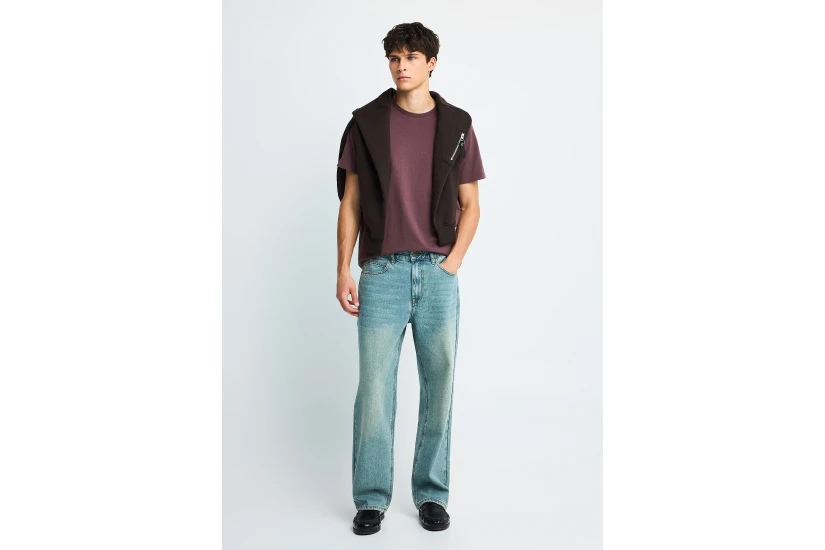 Funky Buddha Circular Back Graphic Ανδρικό Φούτερ με Κουκούλα Καφέ