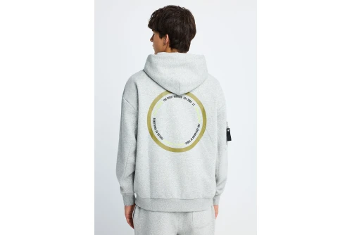 Funky Buddha Ανδρικό Φούτερ Με Κουκούλα (FBM014-029-06-GREY-MEL)