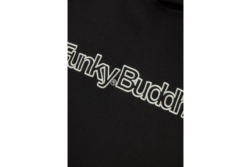 Funky Buddha Ανδρικό Φούτερ με Κουκούλα Μαύρο