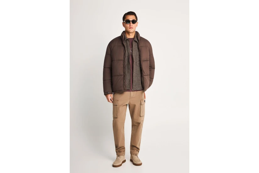 Funky Buddha Soft Shelter Ανδρικό Μπουφάν Puffer Καφέ