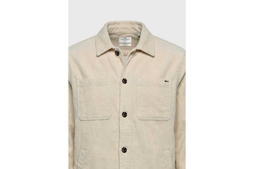 Funky Buddha Cotton Corduroy Πουκάμισο Μακρυμάνικο Ανδρικό (FBM014-035-05-FOG)