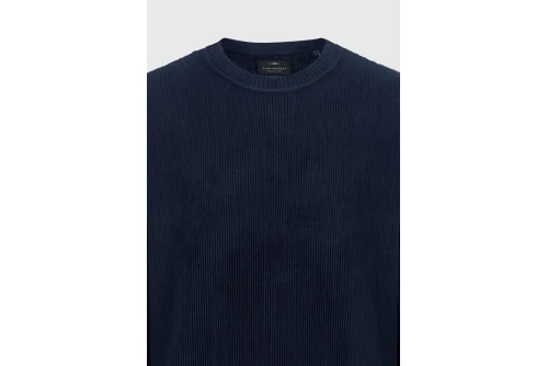 Funky Buddha Ανδρικό Πλεκτό Με Λαιμόκοψη (FBM014-038-09-NAVY)