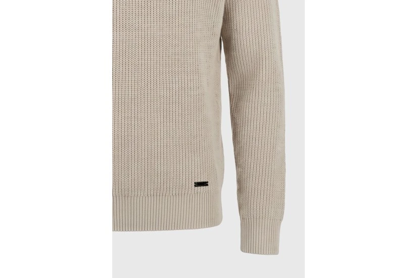 Funky Buddha Chenille Πουλόβερ Με Φερμουάρ Ανδρικό (FBM014-046-09-CHALK)