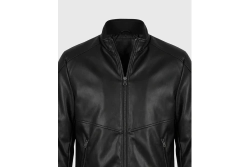 Funky Buddha Μπουφάν Δερματίνη Ανδρικό (FBM014-064-01-BLACK)