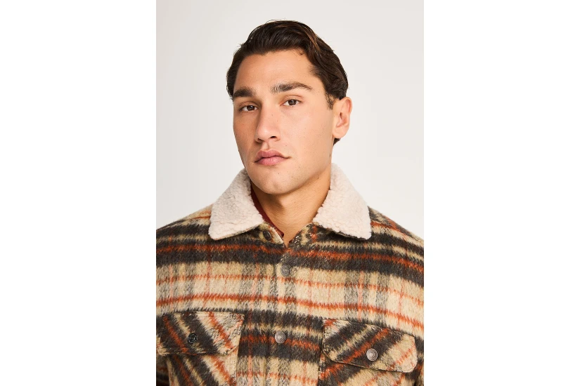 Funky Buddha Plaid Jacket Ανδρικό (FBM014-070-01-PAPYRUS)