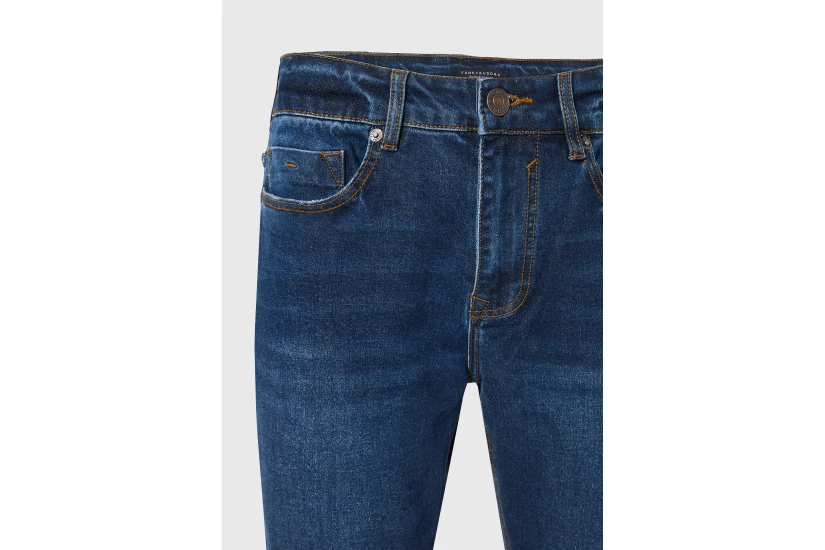 Funky Buddha Amsterdam Mid Rise Tapered Fit Ανδρικό Παντελόνι Τζιν Μπλε