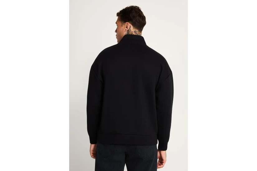 Funky Buddha Relaxed Fit Ζακέτα Βαμβακερή Ανδρική (FBM014-077-06-BLACK)