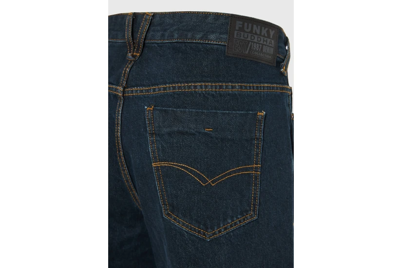 Funky Buddha Baggy Fit Ανδρικό Παντελόνι Τζιν Μπλε Σκούρο