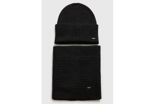 Funky Buddha Ανδρικό Κασκόλ Και Σκούφος (FBM014-092-10-BLACK)