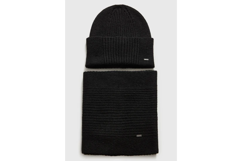 Funky Buddha Ανδρικό Κασκόλ Και Σκούφος (FBM014-092-10-BLACK)
